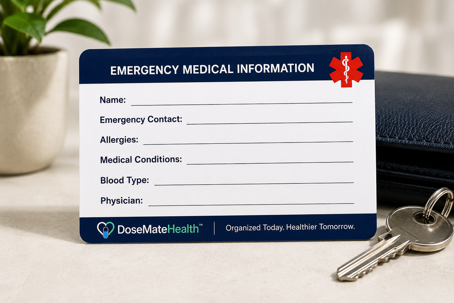 DoseMateHealth™ Emergency Medical Information Card