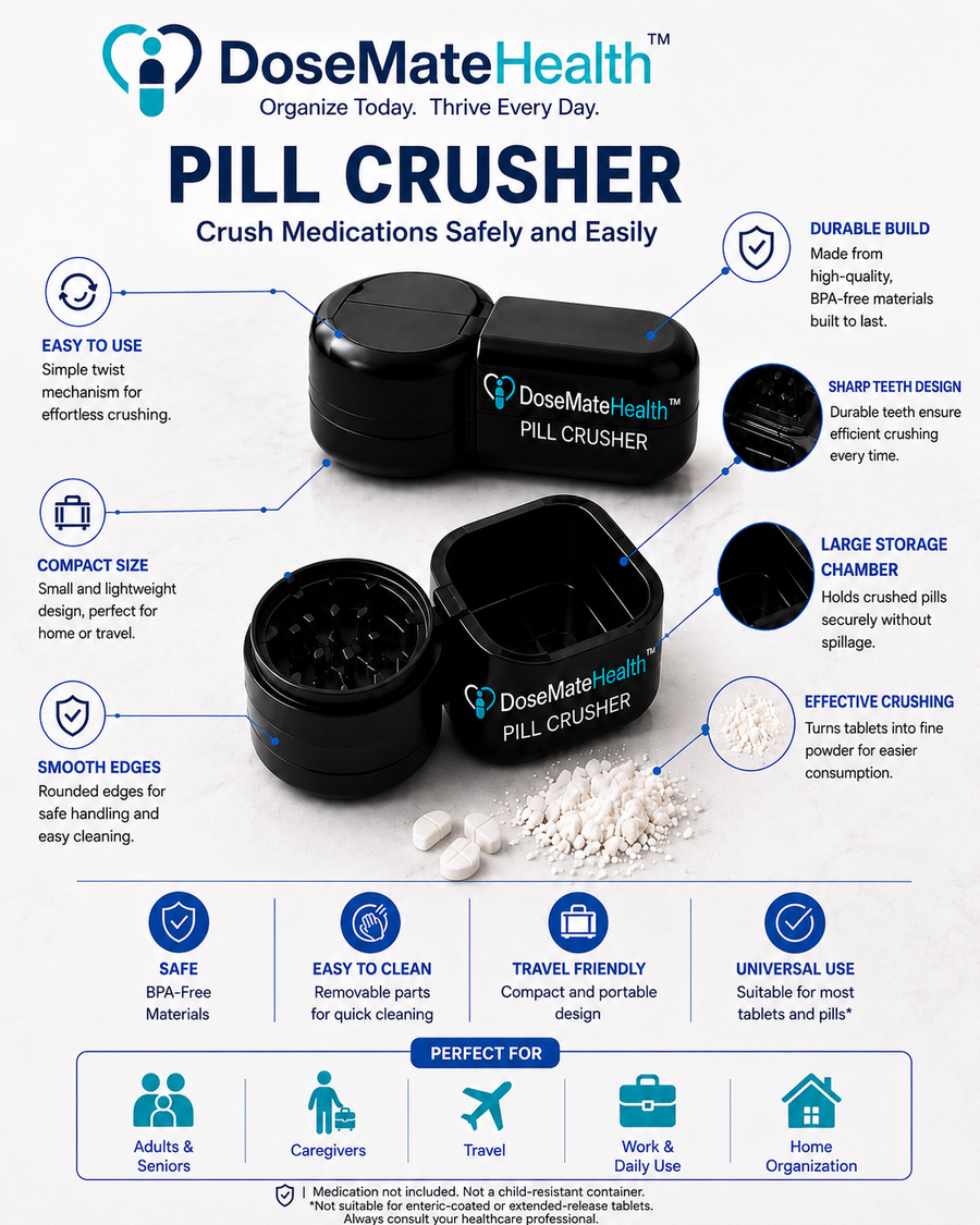 DoseMateHealth™ Pilulier-Broyeur Premium